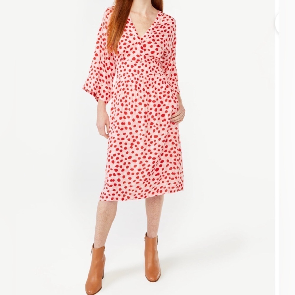 Free Assembly's Dolman Sleeve Red/ Pink/ White Dress Size S